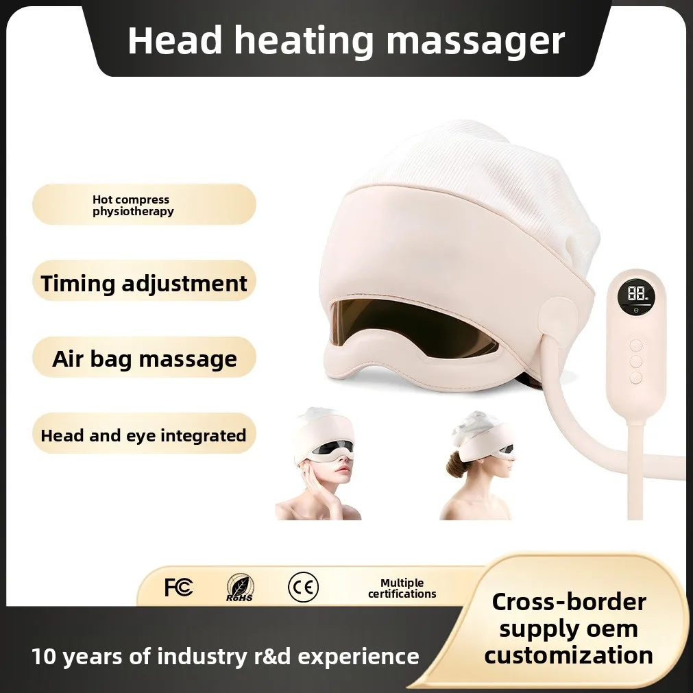 

Электрический массажер для головы 2026 с подогревом, полный комплект, для домашнего использования, массажная шапка с вибрацией для головы и глаз