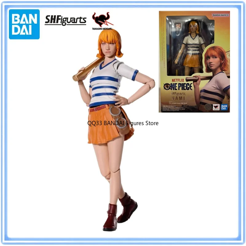 

BANDAI Original S.H.Figuarts ONE PIECE Nami NETFLIX Anime Action Figure Active Joints Model Collectible Toys