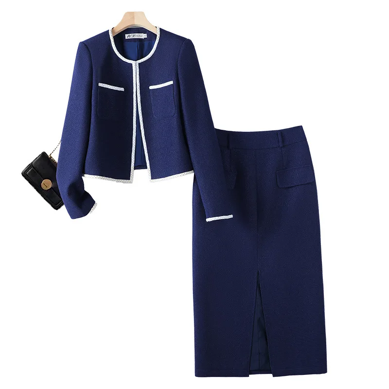 Office Skirt Sets 2 Piece for Women Long Sleeve Short Blazer And Skirt Formal Jacket Outfits for Business Wedding Sets