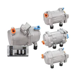 A/C 12V 24V 48V Electric Compressor Set for Auto AC Air Conditioning Car Truck Bus Boat Tractor Shop Automobile Aircon