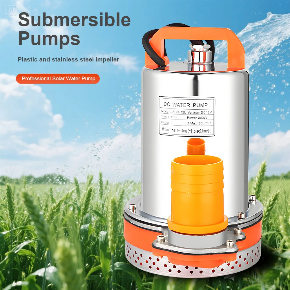 

DC Submersible Pumps 2 inch Solar Water Pump 12V/24V High Flow Solar Water Pump Agricultural Vegetable Gardening Water Pump