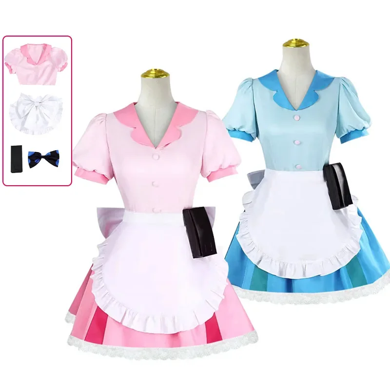 Anime Panty & Stocking with Garterbelt Younger Sister Anarchy Stocking Cosplay Midi Maid Dress Costume Woman Lolita Dress Outfit