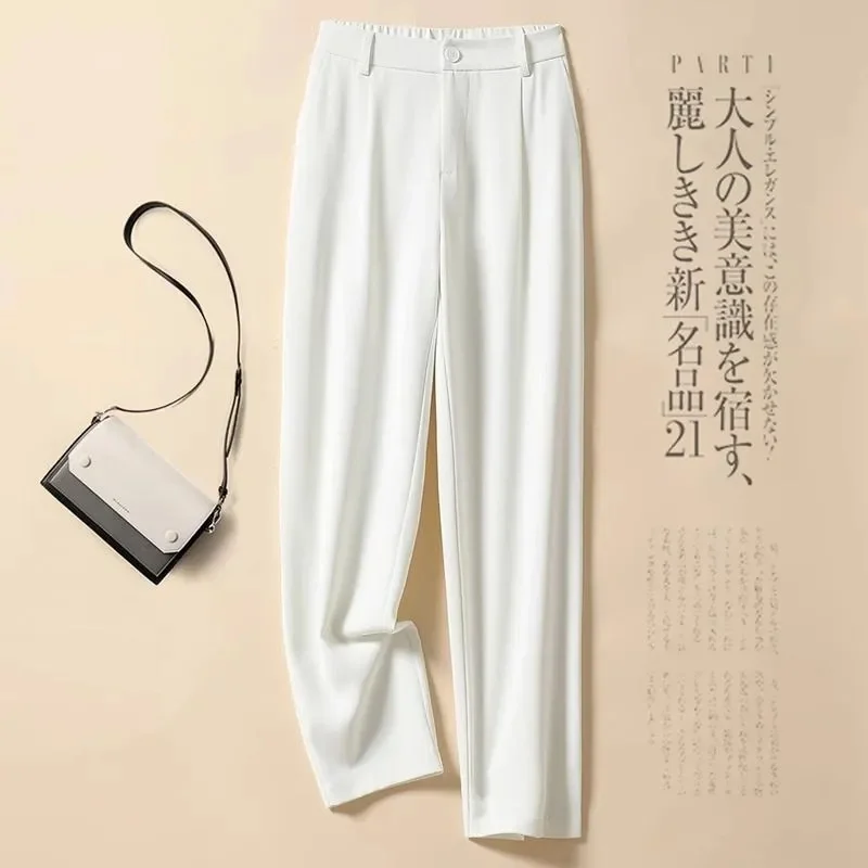 Pantaloni da abito da donna Pantaloni classici alla moda da donna Pantaloni comodi a gamba dritta da donna Mamma Pantaloni lunghi larghi casual coreani