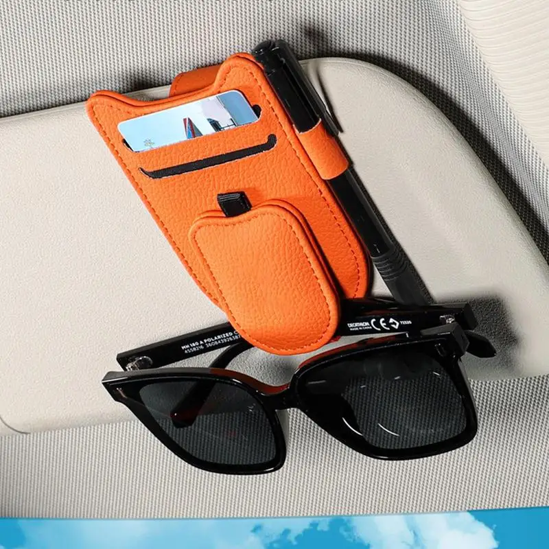 Auto Visier Sonnenbrille halter Visier Sonnenbrille halter Clip Mode Magnet Auto Visier Clip Leder Auto Sonnenbrille halter Ticket