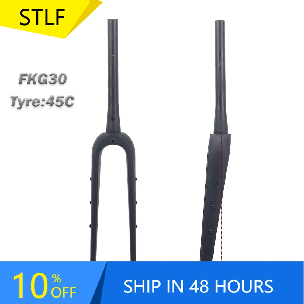 STLF Winowsports China Carbon Gravel Fork for Gravel Bicycle OEM Offset 50 and 55mm Exchang Able Disc Brake Black Matte