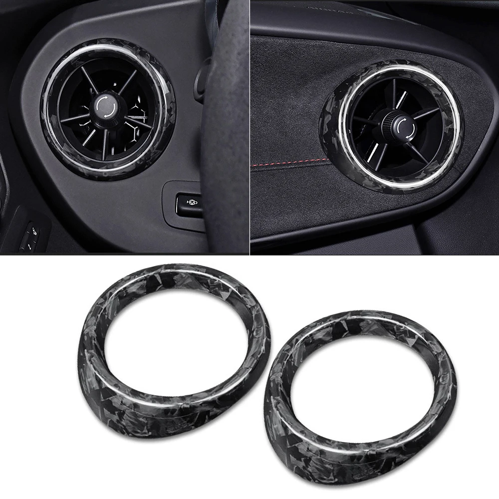 

Real Carbon Fiber For Chevrolet Camaro 2016-2023 Dashboard Side Air Vent Outlet Ring Trim Accessories