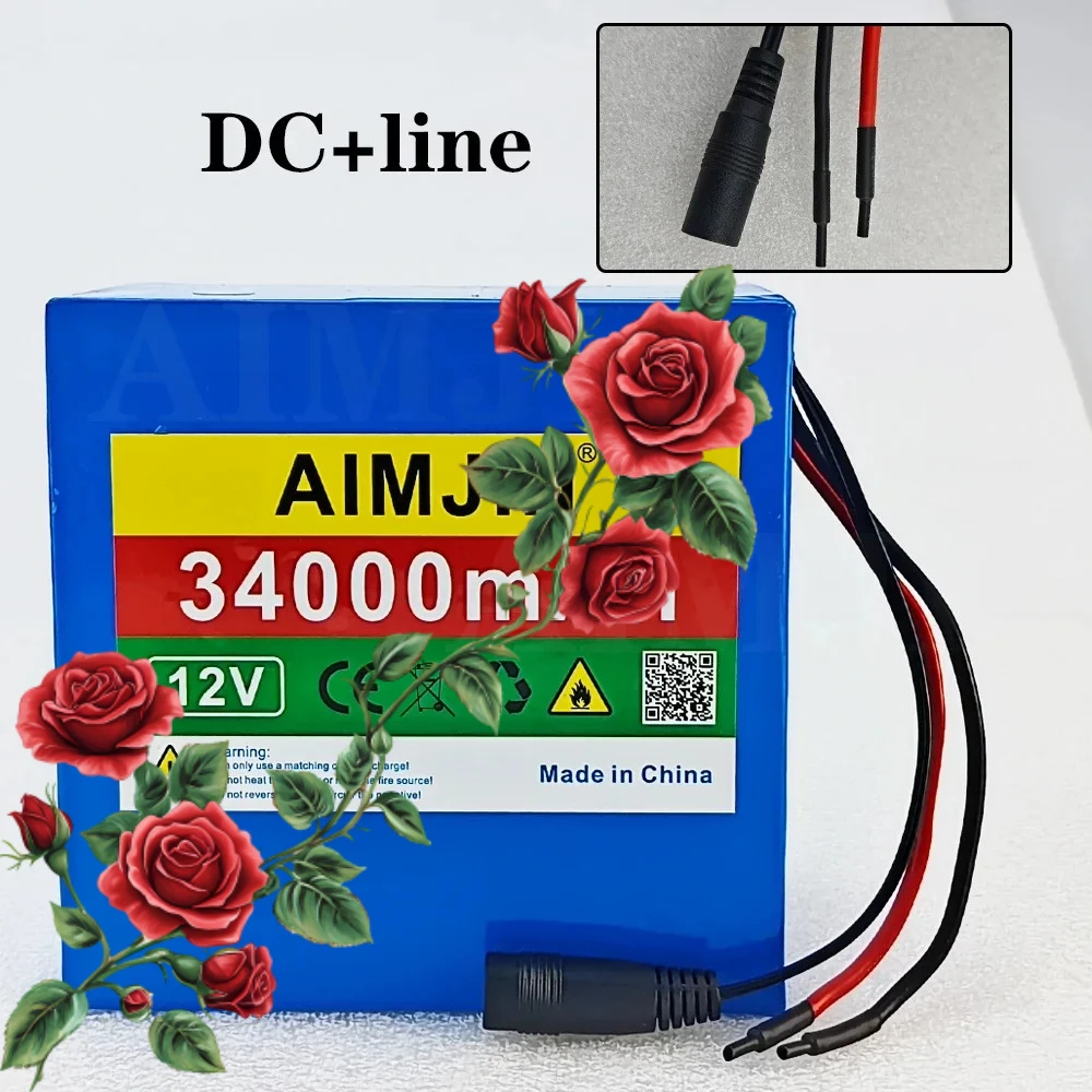 

12V 3400mAh Rechargeable Li-Ion 3S12P 18650 Battery Pack for LED Lamp Light Solar Street Light Backup Power etc