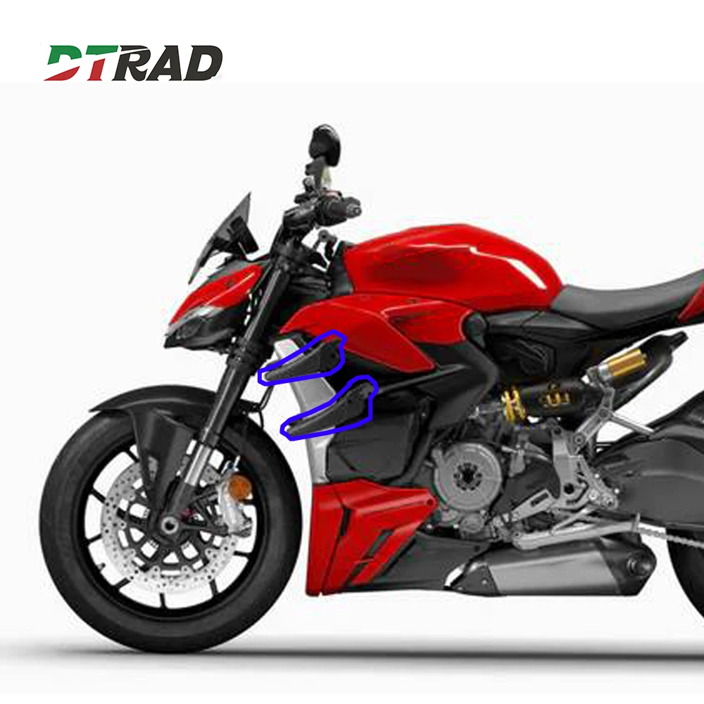 For DUCATI Streetfighter V4 V4S 2022-2024 Carbon Fiber Upper Lowe Winglet Air Guide Cover Spoiler Motorcycle Side Fixed Wing