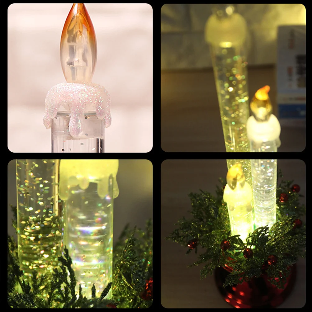 

Operated Christmas Candles Candlestick Holiday Electronic Light Red Flameless