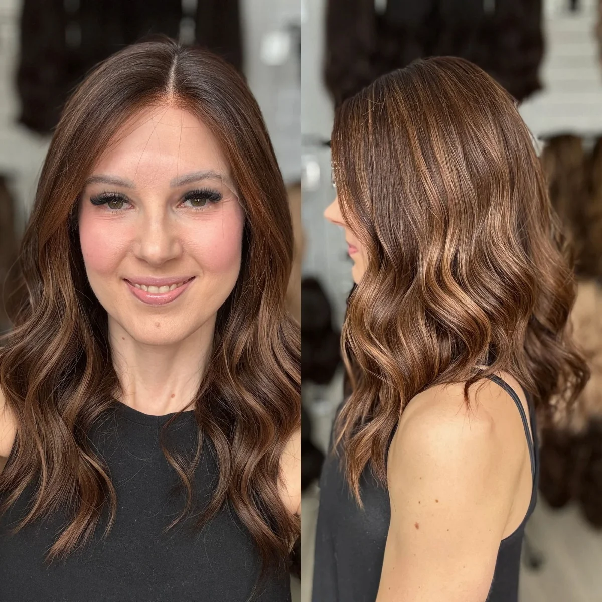 

20 Inches Luxury HD Lace Top Wig Synthetic Lace Front Wigs for Women Ombre Warm Honey Brown Highlights 13*4 High Definition Wig