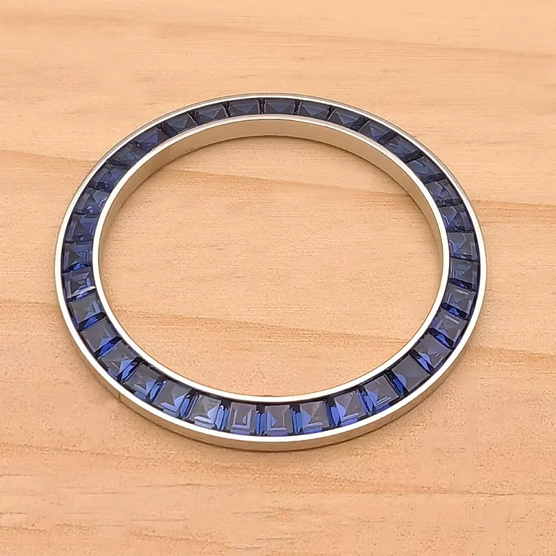 Hochwertiges, maßgeschneidertes Set mit Diamanten, farbigen Edelsteinen, Stahluhrenlünette für RLX 4130 4131-Uhrwerk, Dayto, Uhrenzubehör