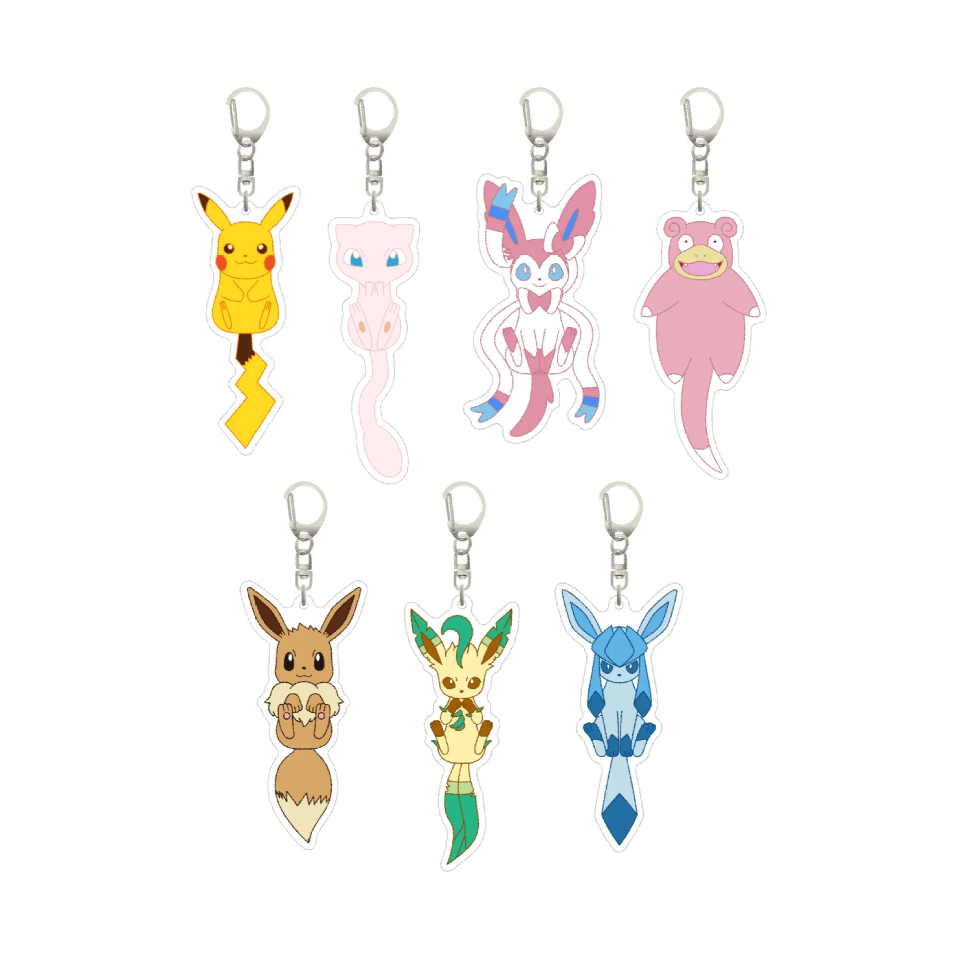 Pokemon Pikachu Squirtle Gengar Anime Acrylic Friends Gift Girl Pendant Jewelry Cute Creative Keychain Key Ring Bag Charms