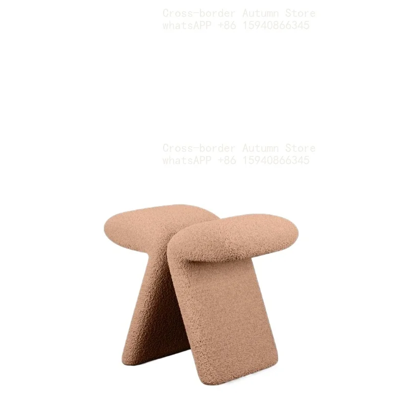 Nordic modern simple style makeup stool small apartment master bedroom dresser low stool designer new light luxury dressing