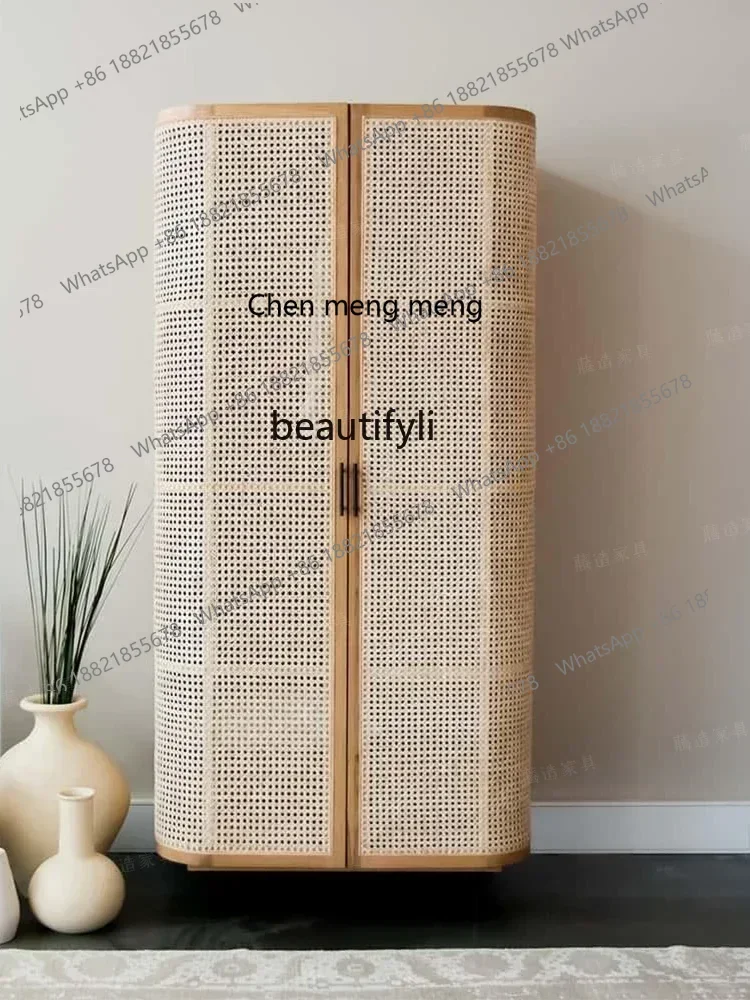 X خزانة ملابس من الخشب الصلب بباب مزدوج وتخزين بسيط وباب مزدوج قابل للتنفس