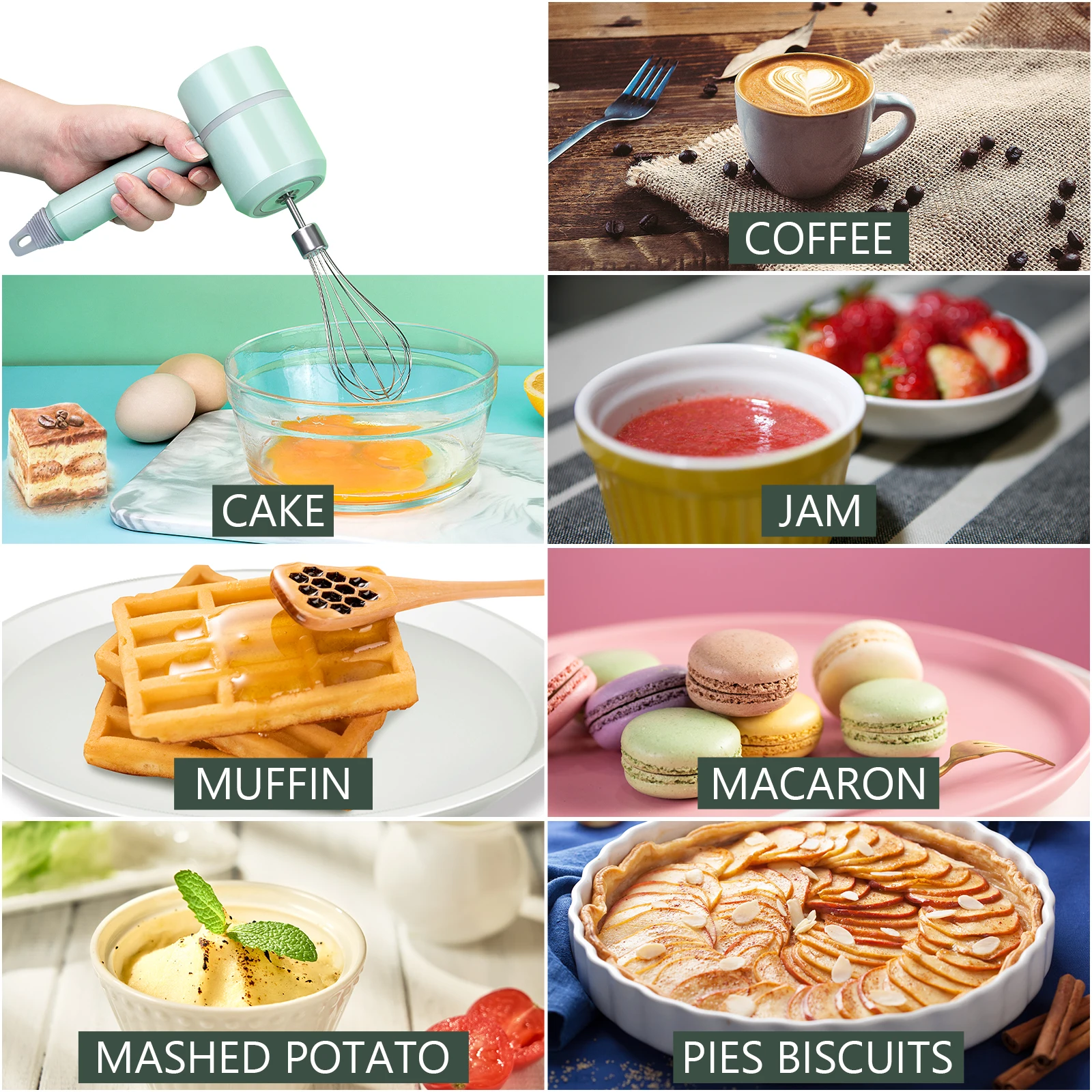 Электрический миксер для пищевых продуктов, миксер для выпечки тортов, машина для измельчения крема с трехскоростной регулировкой для приготовления молочных коктейлей и смузи