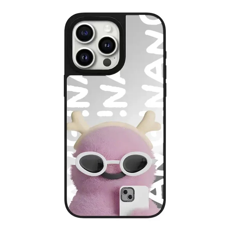 Cute Doll iPhone 11 12 13 14 15 16 Pro Max Mirror Surface MagSafe Case Cover Shell