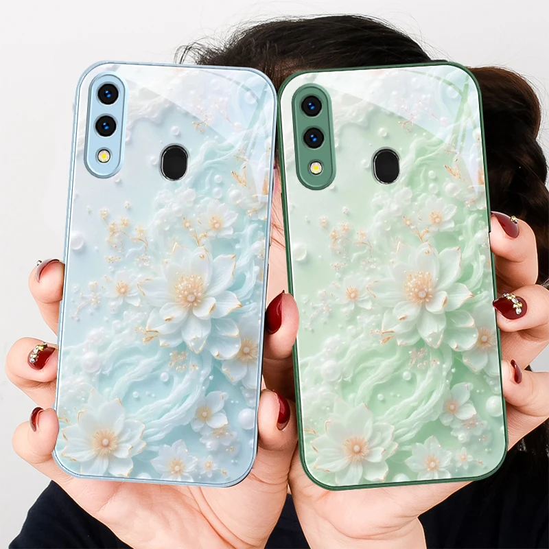 

Beautiful white flowers For Samsung A20 30 22 23 24 25 26 A31 32 33 34 A35 42 50 51 52 53 54 55 56 70 71 72 73 glass phone case