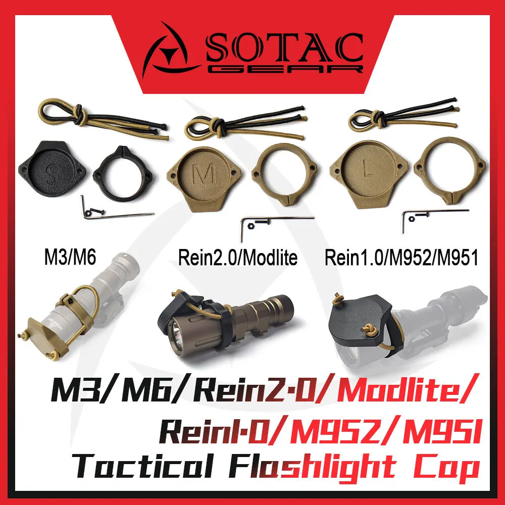 

SOTAC-GEAR Tactical Flashlight Cap Nylon Protector Weaponlight Cover for M300 M600 M952V M951 Modlite Scout Light Protector