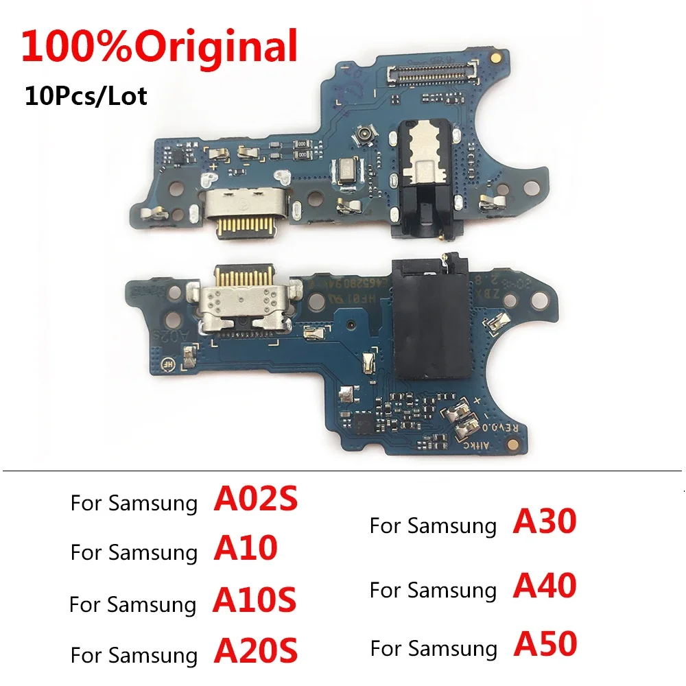 

10Pcs Lot 100%Original USB Charging For Samsung A02S A10 A10S A20 A20S A21 A30 A40 A50 A105FN M20 charger port Board Flex Cable