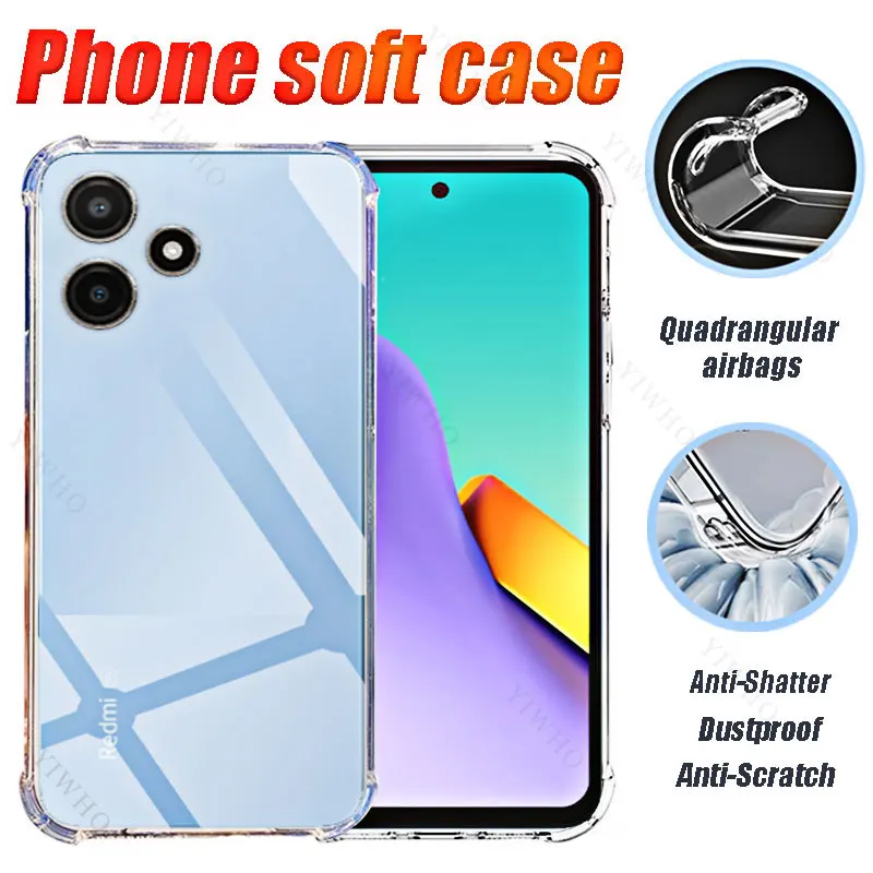 Soft Silicone Shockproof Case for Xiaomi Redmi 12 5G TPU Clear Transparent for Redmi12 5g 6.79