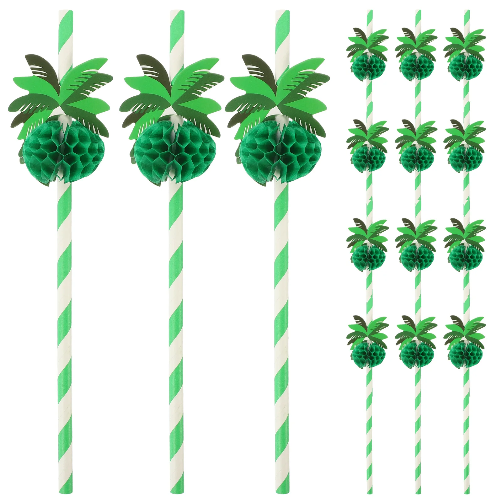 

50Pcs Coconut Tree Paper Straws Hawaiian Party Disposable Cocktail Straws Tropical Themed Drinks Supplies Summer Use