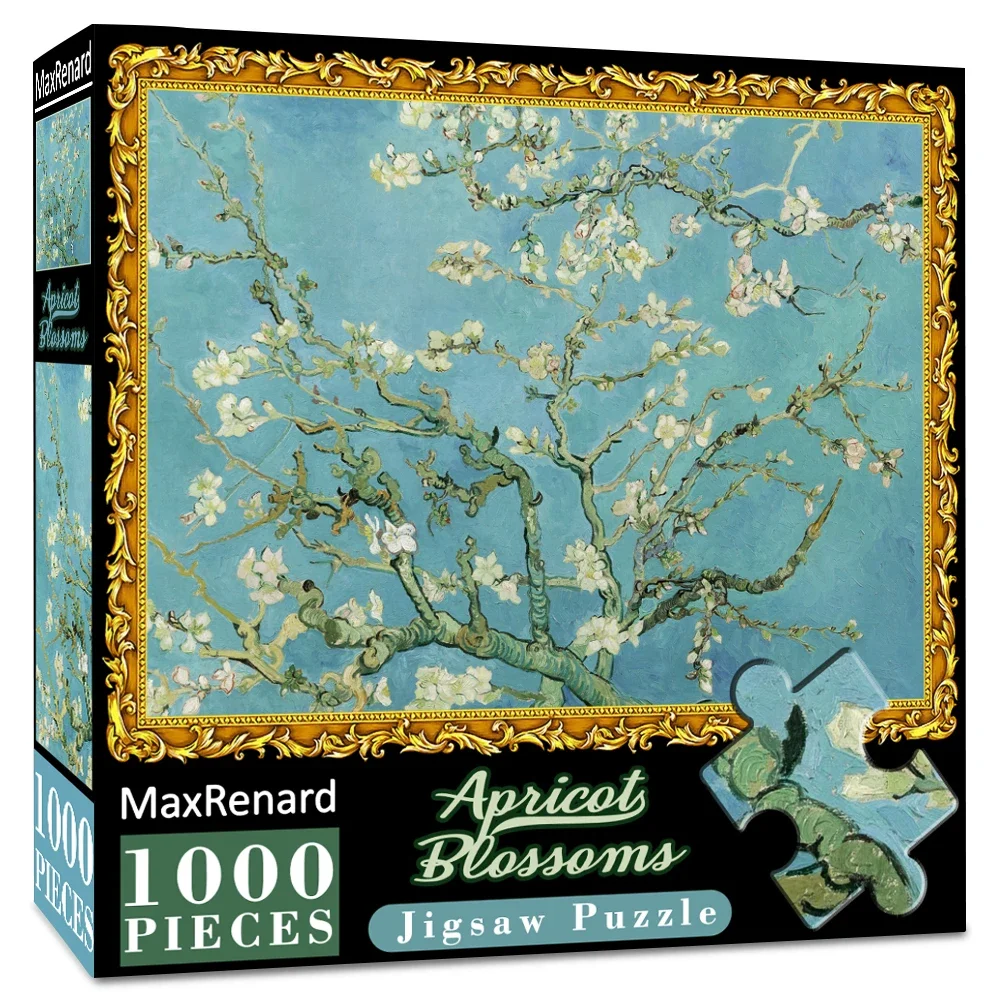 

MaxRenard 68*49cm Jigsaw Puzzle 1000 Pieces for Adult Van Gogh Almond Blossom Environmentally Friendly Paper Christmas Gift Toy