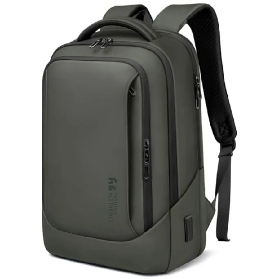 Laptop Backpack for Men with USB Charging Port Water-Resistant for Computer Bag Durable High-Tech Daypack Casual Backpack for B