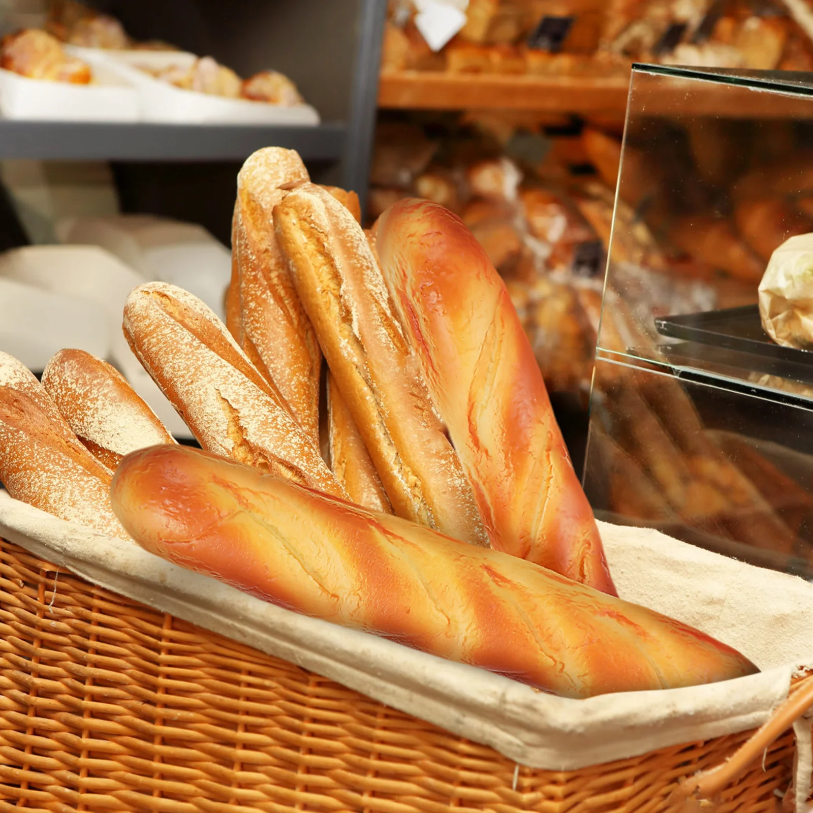 

2pcs Faux Bread Lifelike Pu Artificial French Loaf Simulation Food For Kitchen Decor Bakery Display Photography Prop Party