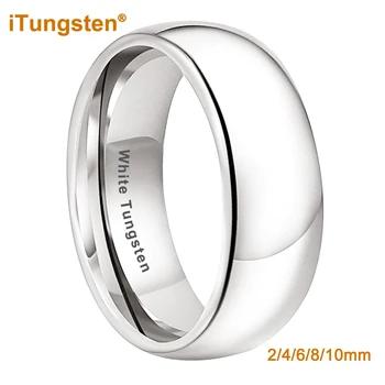 iTungsten 2/3/4/5/6/7/8/10mm Beyaz Tungsten Çift Yüzük Erkekler Kadınlar için Güzel Nişan Düğün Band Parlak Cilalı Onaylama Fit