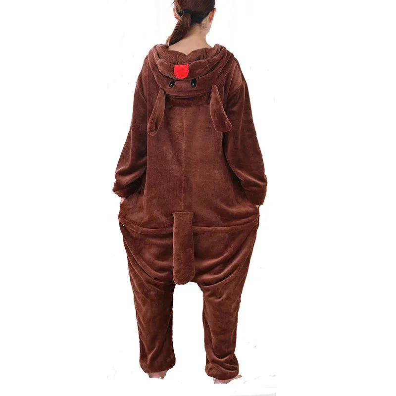 Pijamas suaves de perro de peluche Kigurumi para mujer, monos de franela de Anime para adultos, Pijamas de una pieza para Halloween, disfraz de Cosplay para hombre, Navidad
