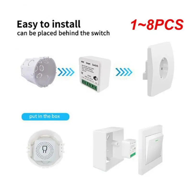 

1~8PCS 2Gang WiFi Mini Smart Switch Homekit Cozylife 2-Way Control Smart Home Automation Breaker Module For Alexa