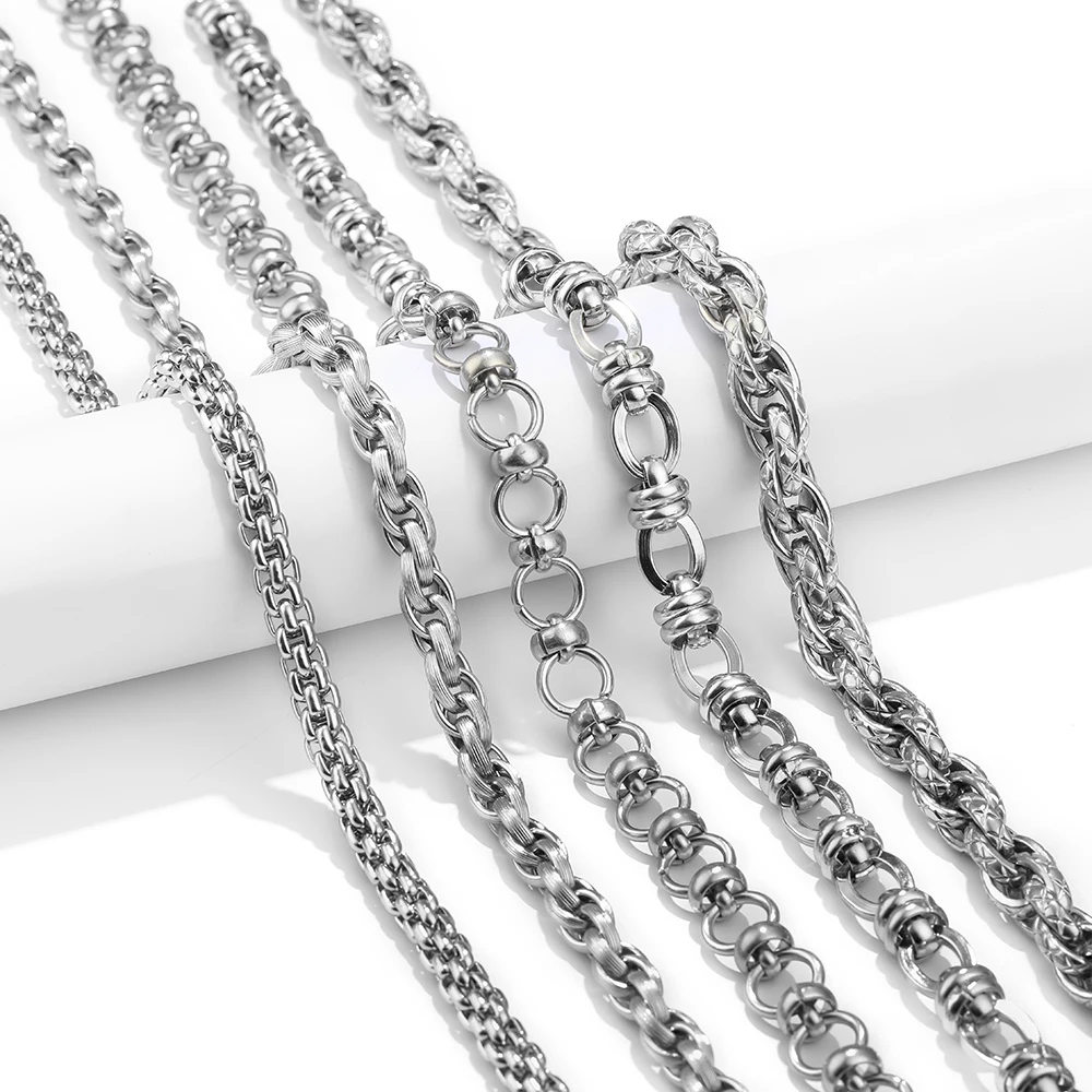 

1 Meter Stainless Steel 304 Chunky Knot Big Chains DIY Jewelry Making Accessories Hip Hop Necklaces Findings Bracelets Supplies