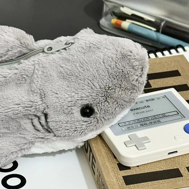 

Cute Plush Shark Pencil Case Student Stationery School Supplies Storage Pen Bag