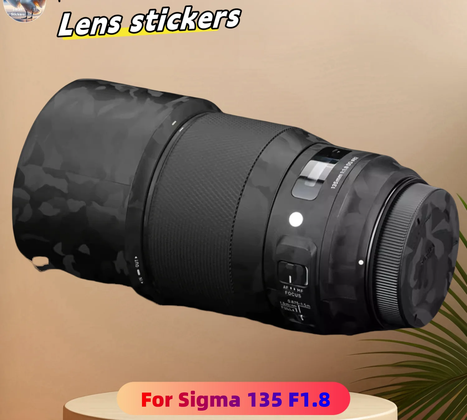 

for Sigma 135 F1.8 Camera Lens stickers, precision cut wear-resistant protective film, DIY skin