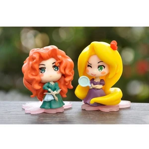 9 PCs/Set Kawaii Q Prinzessin 6 cm Rapunzel Schneewittchen Jasmim Mulan Ariel Pvc Kuchen -Kuchen -Ornamente Spielzeuggeschenke 6 Hauptverkaufsfiguren Rapunzel - №1