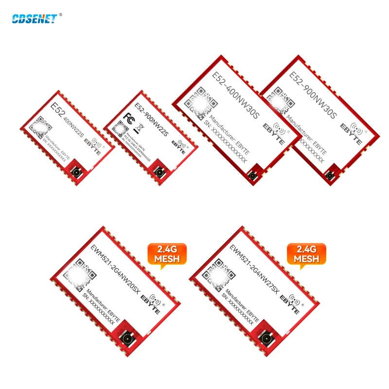 Wireless Serial Port MESH Networking Module EWM521 Series 2.4 GHz ISM Band 20/27 dBm Max 2 Mbps 115,200 bps 2400–2480 MHz