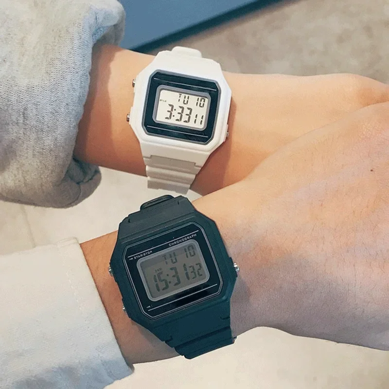 

Мужские часы, модные светодиодные цифровые часы, мужские спортивные наручные часы, винтажный силиконовый браслет, электронные часы Reloj Hombre часы