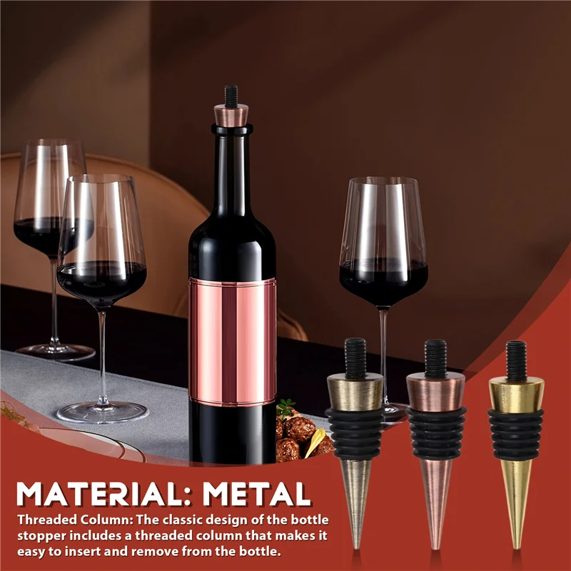 20 قطعة سدادة النبيذ المعدنية سدادة الزجاجة مع عمود ملولب لتحويل الخشب DIY Project-AT39 #5