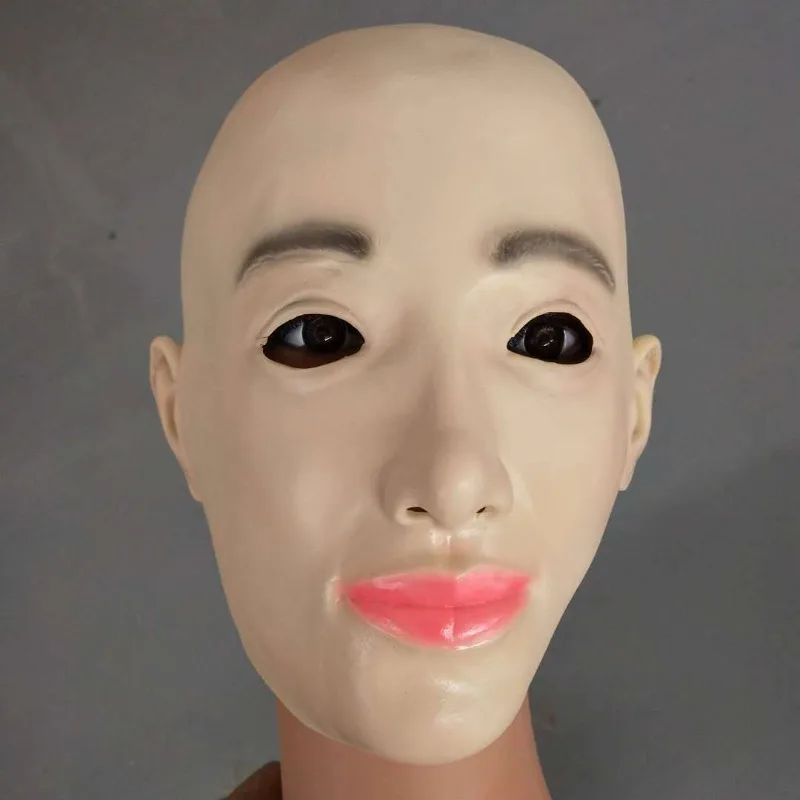 Máscara creativa de mujer hermosa, ideal para Halloween, fiestas temáticas de cine y televisión, transmisiones en vivo y disfraces; máscara de látex de mujer calva y hermosa.
