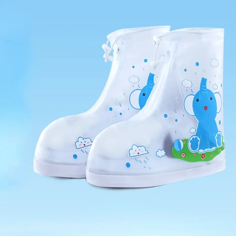 Fashion Children Rain Overshoes Wear-resistance Animal Print Shoe Covers Non-slip Portable Kid Waterproof Overshoes for Outdoor