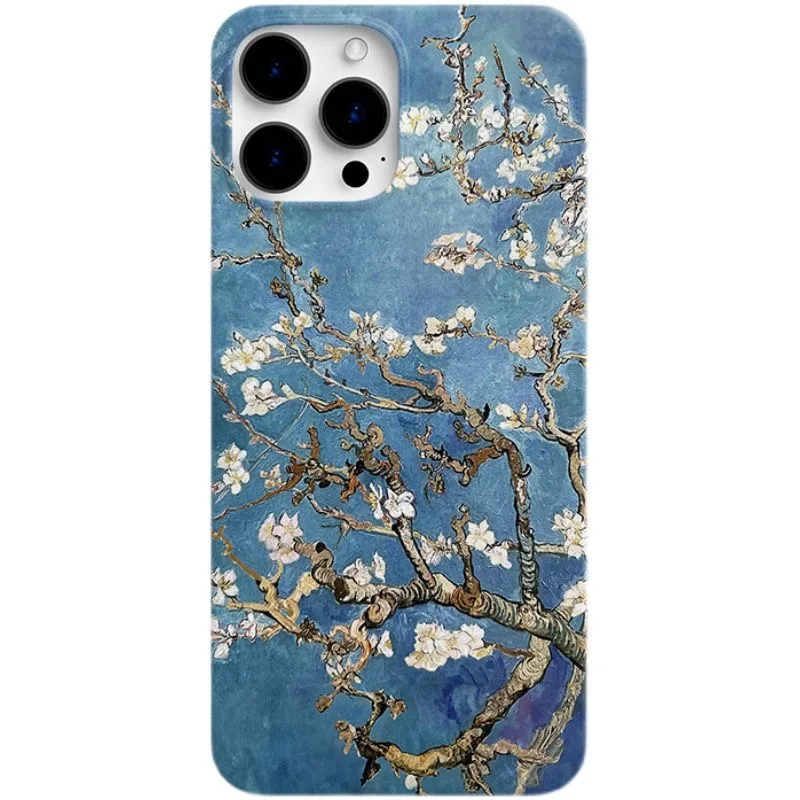 

Artistic INS Style White Plum Blossom Spring Vibe Beautiful Scene Phone Case for iPhone 15 14 11 12 13 Pro Max Plus Back Cover