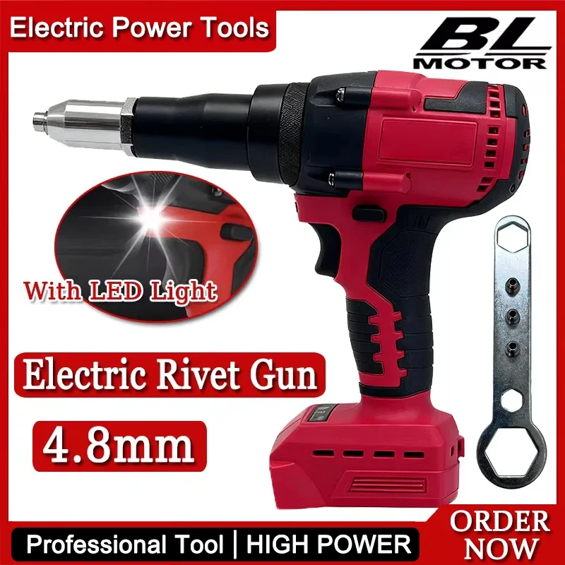 

Подходит для Milwaukee 4,8 мм, беспроводной электрический заклепочник, бесщеточный клепальный инструмент со светодиодной подсветкой для Milwaukee, батарея 18 В, новинка