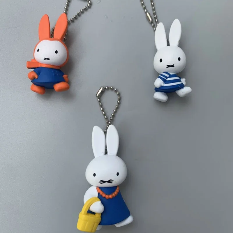 Cute Miffys Keychain Pendant Fashion Dress Rabbit Action Figures Model Toy Cartoon Ornaments Collectible Toy Children's Gifts