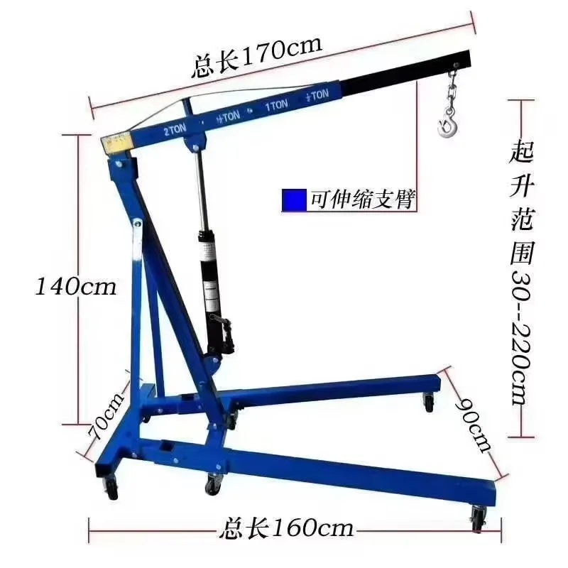 

Foldable mobile truck lift crane manual hydraulic engine workshop truck lift crane