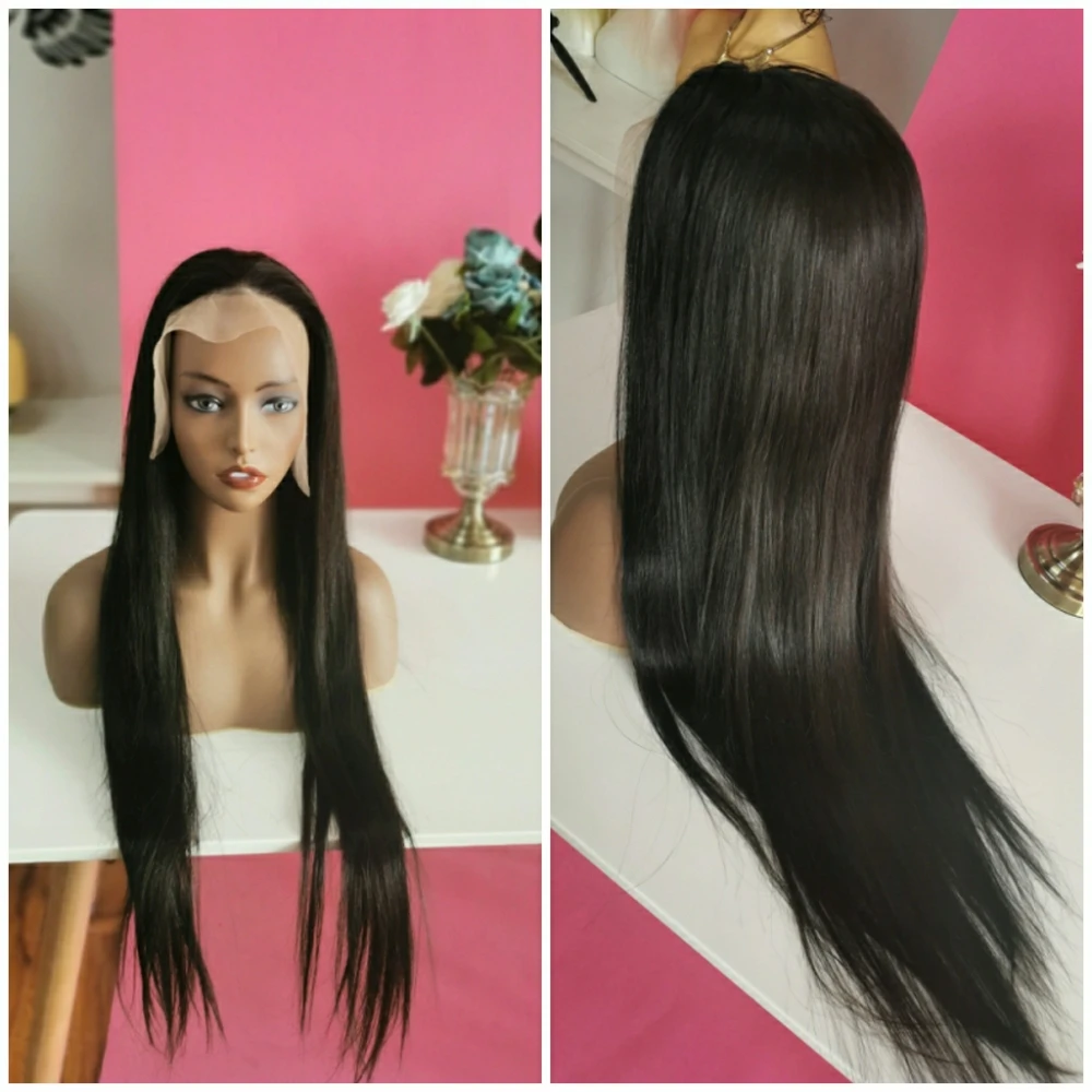 

Transparent Straight 13X6 Lace Front Human Hair Wigs Peruvian Human Hair 4*4 5*5 Lace Closure Wig For Black Women Natural Color