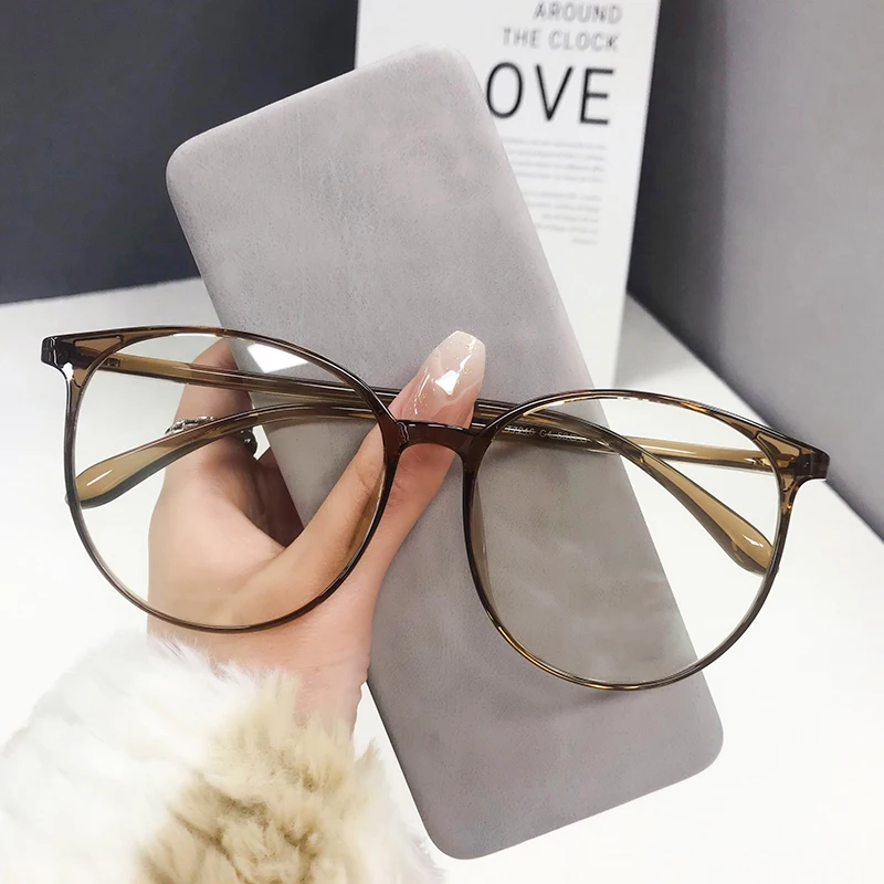 Big Size Frames Woman Korean Round Shape TR90 Material Glasses Frames Hot Selling Blue Light Blocking Men Glass