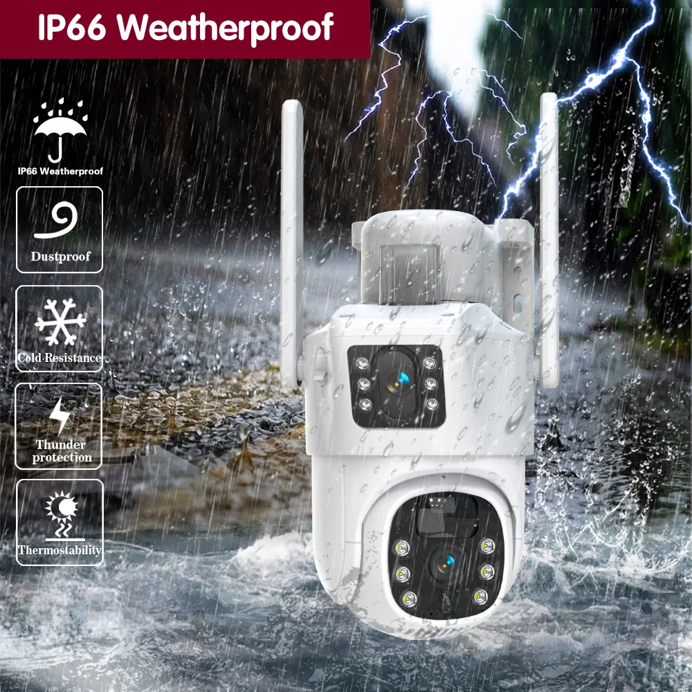 

5MP 10 Channels Wireless NVR Kit Outdoor Dual Lens Auto Tracking PTZ Solar Network CCTV Surveillance Security Camera System 4K