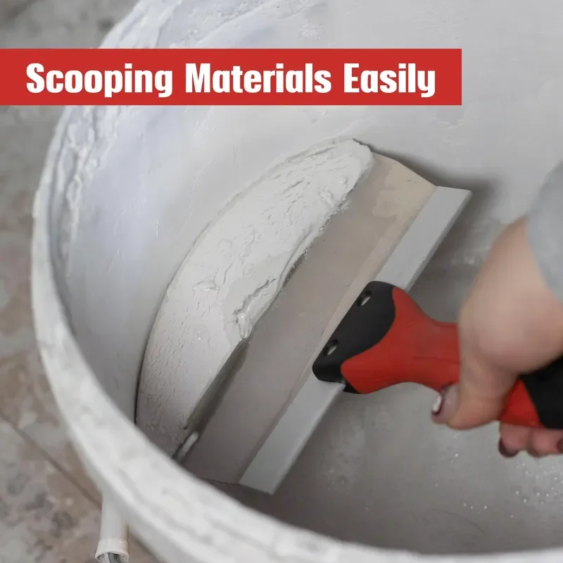High Quality Rustproof Curved Blade Stainless Steel Scoop Drywall Plaster Tool with Ergonomic Handle for Efficient Taping