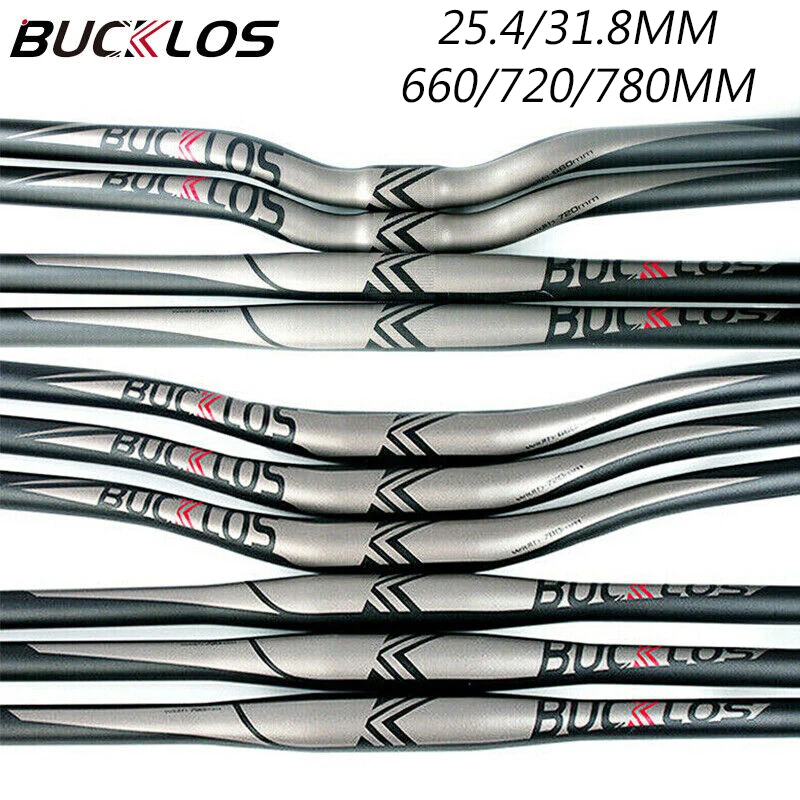 BUCKLOS MTB Handlebar Aluminum Alloy 31.8mm 25.4mm Bicycle Handlebar 660/720/780mm Swallow Bar Riser Bar Bike Accessories