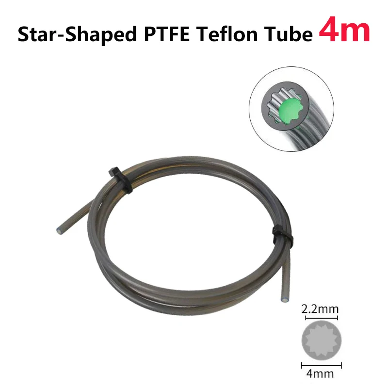 Neu Eingetroffenes Sternförmiges PTFE-Rohr mit Niedrigem Widerstand, Ultra-Glatter Fluss, Hitzebeständig, 1,75mm Teflon-Schlauch für 3D-Drucker, PTFE-Bowdenrohr